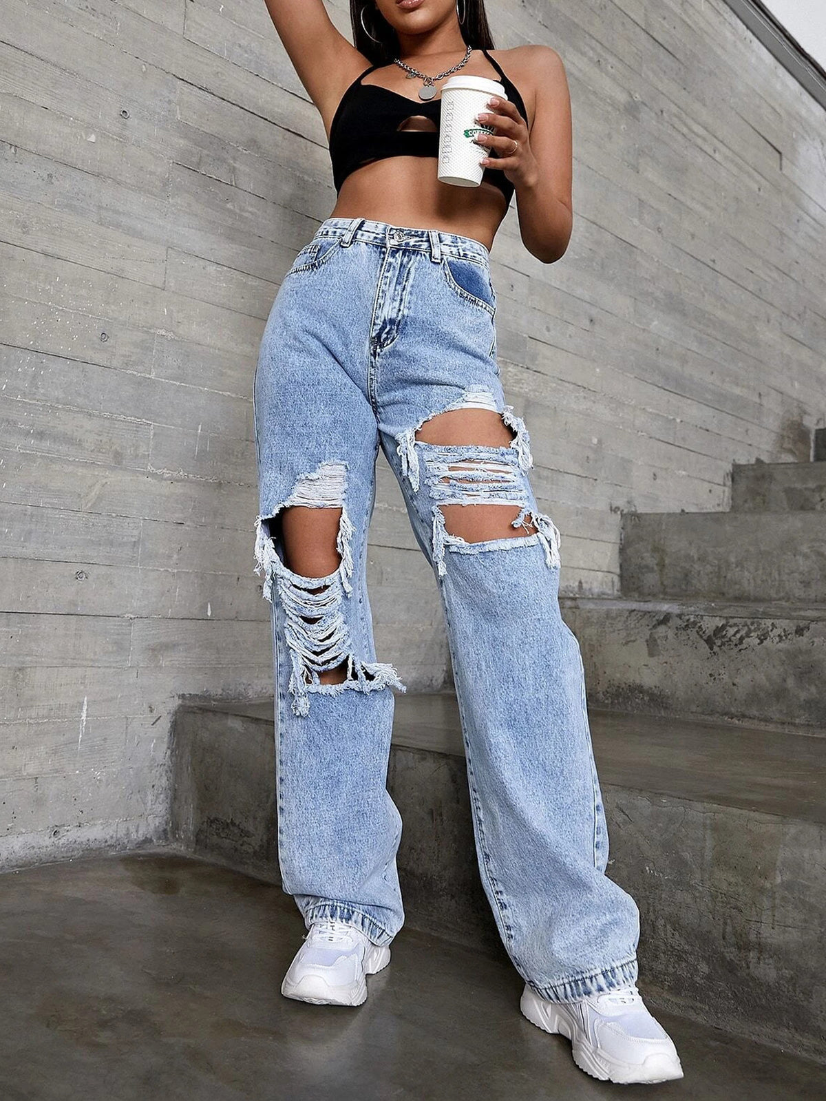 frat boy outfits Women's Fashion Trend Ripped Denim