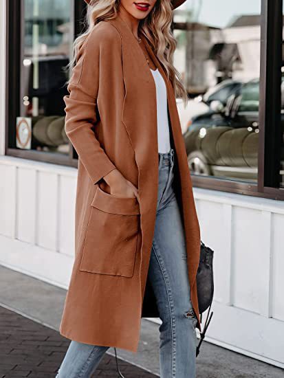 business casual outfits for women Autumn and Winter 2024 Women's New Casual Long Solid Color Warm Overcoat Jacket