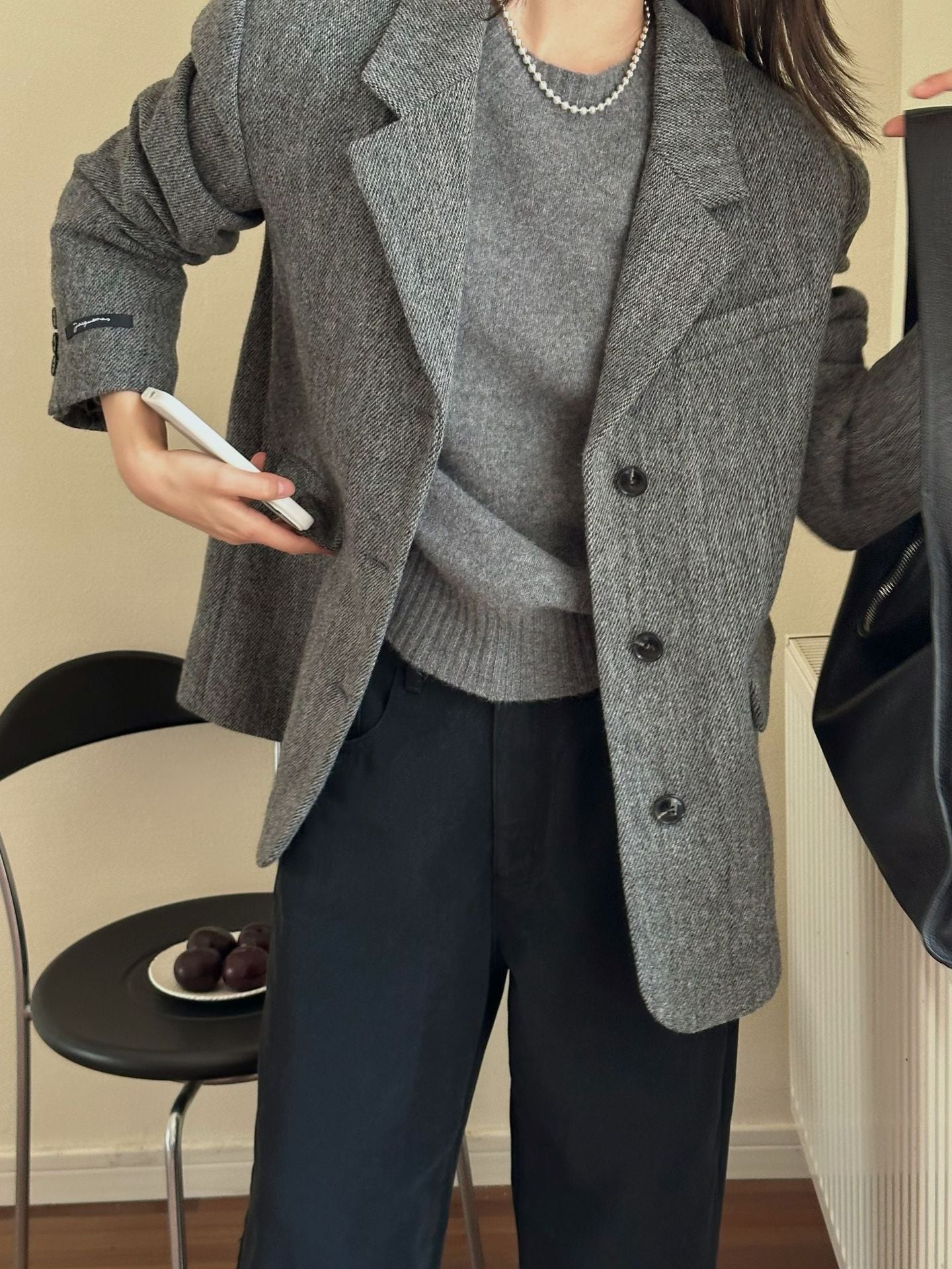 frat boy outfits Fashionable Modern Elegant Cashmere Woolen Coat Wool Coat Autumn and Winter Small Coat 02760