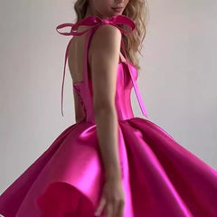 avant garde dress to impress Wedding Dress Mini Satin Dress Tube Top Backless Satin Banquet Party Skirt