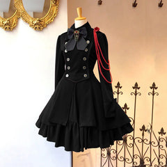 Medieval Cos Clothing Renaissance Gothic Dress Vintage Bow Ruffled Punk Cosplay Skirt