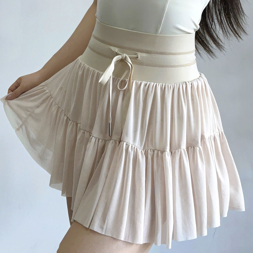 birthday outfits Style Tennis Skirt Sexy Mesh Skirt Women's High Waist Slimming A- line Pleated Skirt Sports Skirt 1571