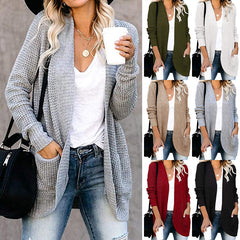 business casual outfits for women Factory Direct Sales Autumn and Winter New Cardigan Women's Curved Placket Knitted Sweater Women