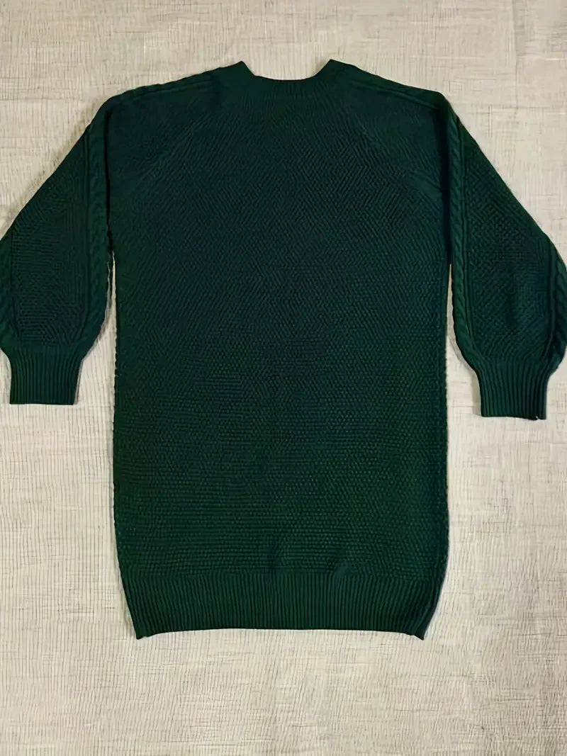 JazzHer Oversized Cable Knit Sweater Dress