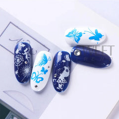 JazzHer Flower Leaves Nail Stamping Plates French Leaf Floral Butterfly Line Steel Printing Stencil Nail Stamp Templates Nail Art Tools