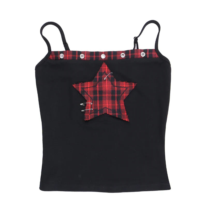 JazzHer Women's Gothic Tops Spring New Sexy Spice Girls Tops Dark Wind Trend Slim Pentagram Camisole Tank Top Women's