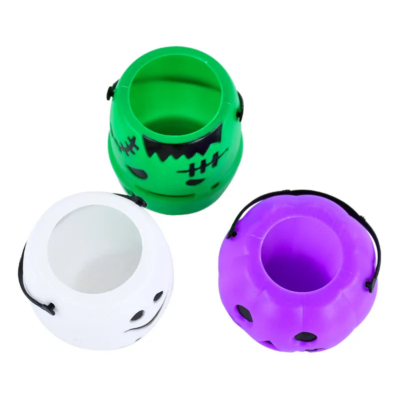 JazzHer 6/1Pcs Pumpkin Bucket Container Kids Trick or Treat Gift Favors Box Cookie Snack Holder Halloween Party Props Home Decoration