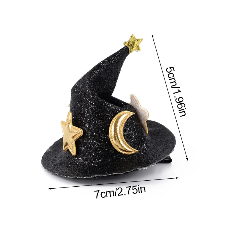 JazzHer Mini Witch Hat Hair Clips for Halloween Party Decoration Hairpin Hair Accessories Pet Kids Gift Favors Cosplay Costume Props