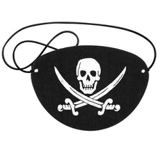 JazzHer 6/12Pcs Pirate Eye Patches Felt Skeleton One Eye Patch Halloween Captain Pirate Costume Cosplay Kids Birthday Party Decoration