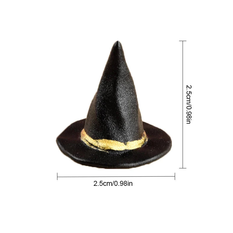 JazzHer 10/20Pcs Mini Witch Hat Halloween Party DIY Decoration Dollhouse Miniature Crafts Kids Toy Doll Pumpkin Tiny Hats Cake Ornament