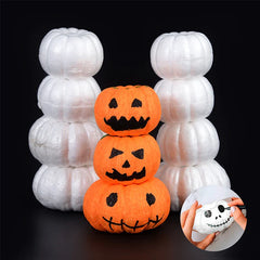 JazzHer 10Pcs White Foam Pumpkin Models Polystyrene Styrofoam Artificial Pumpkin DIY Handmade Craft Kids Gift Halloween Decoration Props