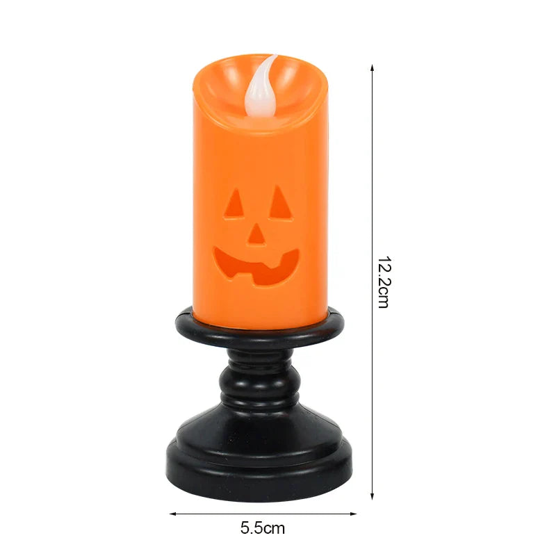 JazzHer Halloween Lights LED Candle Pumpkin Candlestick Happy Halloween Party Decoration for Home Haunted House Horror Props Kids Gifts