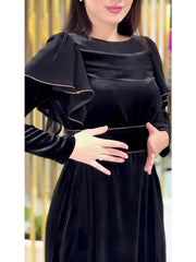 JazzHer Eid women Dress for woman Abaya Morocco Party Dresses Ramadan Slim Fit  Abayas Kaftan Elegant Black Dubai Arab Long Robe 2024