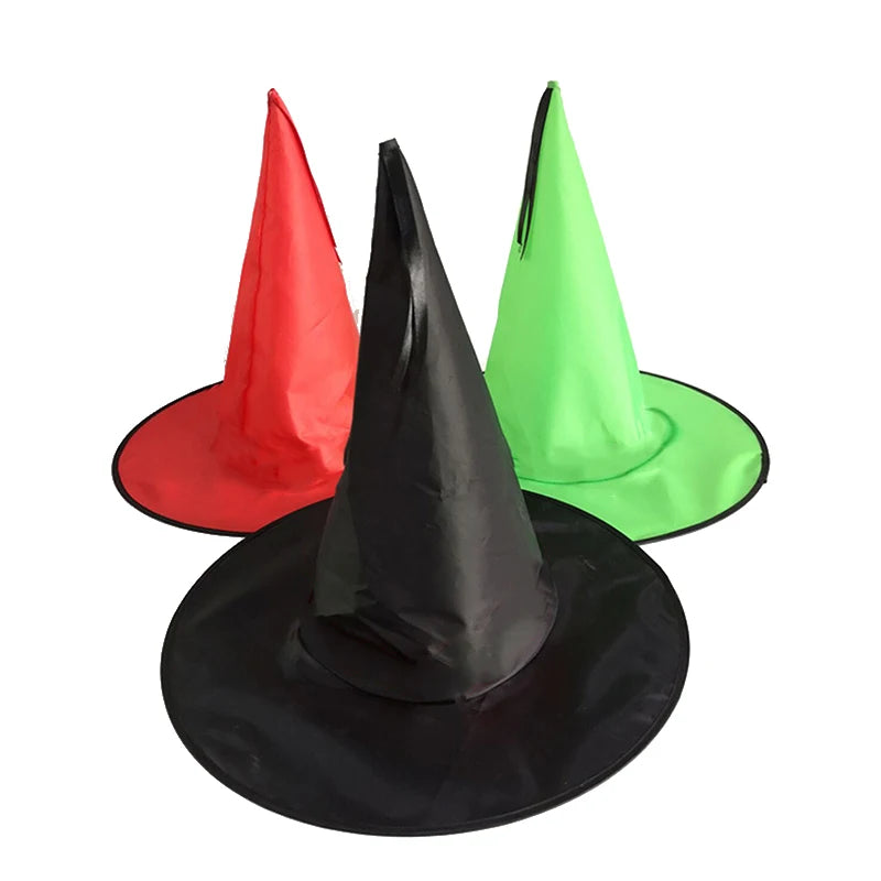 JazzHer Halloween Wizard Hat Party Children Adult Black Pointed Oxford Cloth Magician Hat Witch Hat Masquerade Ball Party Dressing TMZ