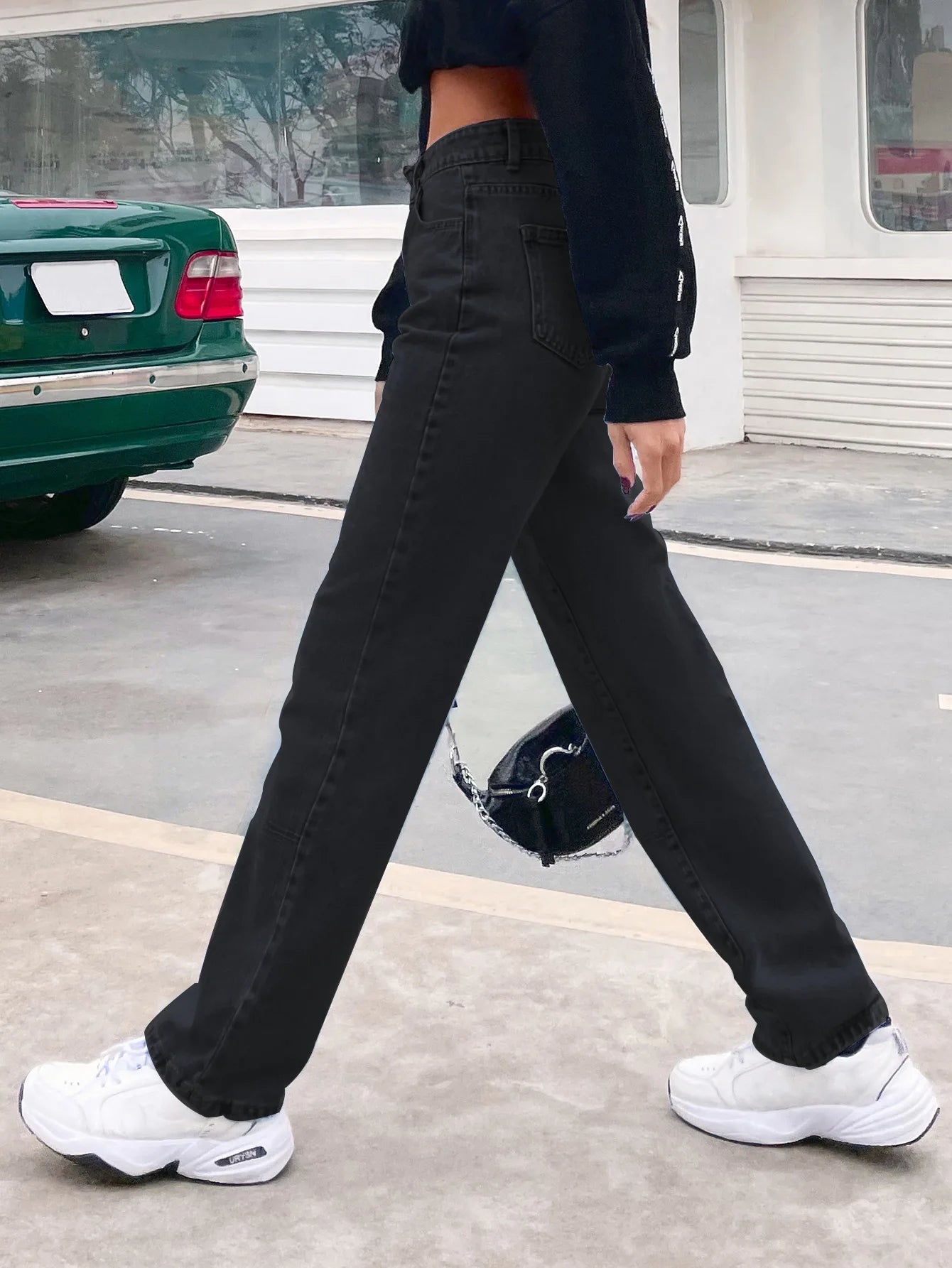 JazzHer Spliced Ankle Length Straight Pants Women Jeans Loose Fit Denim High Waist Zipper Fly Jean Pockets Streetwear 2024 Vintage