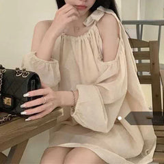 JazzHer Korean Style Fashion Women A Line Skirt Ruffles Tighten The Waist 2024 Spring Summer New Hot Girl Dress Fashion Lovely Dress