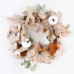 JazzHer Artificial Maple Leaves Garland Pumpkin Fake Plants Autumn Fall Home Decoration Thanksgiving Halloween Christmas Wedding Decor