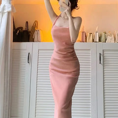 JazzHer Elegant Dress for Women Sleeveless Party Party Korean Fashion Dresses Sexy Sling Buttocks Wrap 2024 New Spring Summer Dress