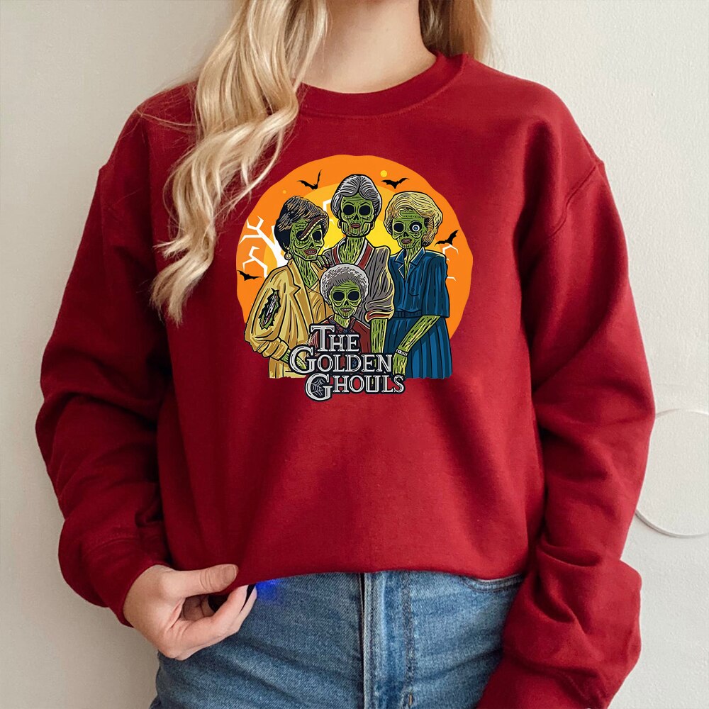 JazzHer Halloween Awakecrm The Golden Ghouls Halloween Sweatshirt Tv Show Golden Gilrs Inspired Hoodie Funny Witch Vampire Pullover Halloween Sweatshirts