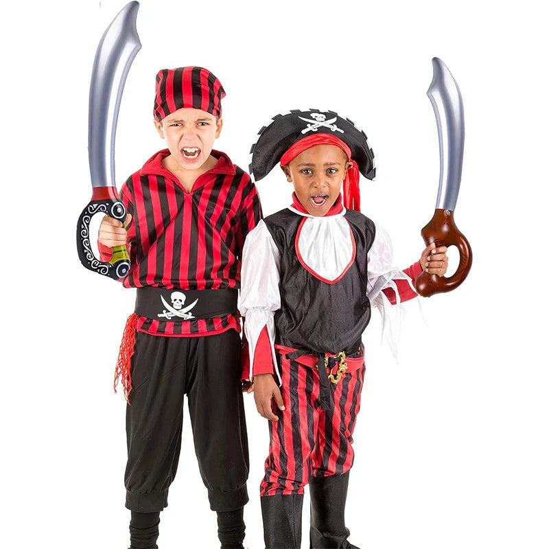 JazzHer 12Pcs Inflatable Pirate Sword Kids Pirate Theme Birthday Party Decoration Favors Guests Gift Toys Halloween Cosplay Props