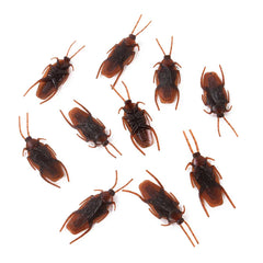 JazzHer 10-100Pcs Artificial Cockroach Realistic Fake Roach Insects Novelty Trick Props Kids Toy Halloween Party Decoration Plastic Bugs