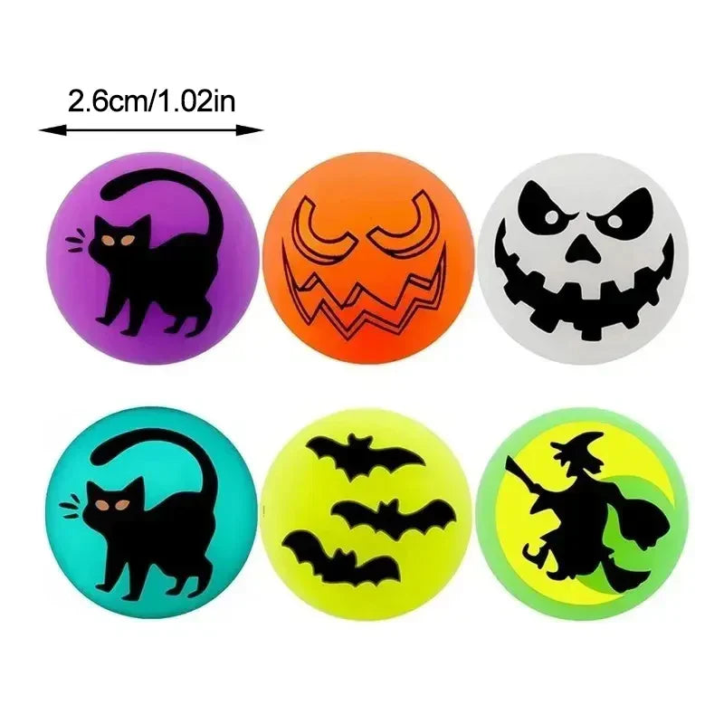 JazzHer 10-50Pcs Halloween Glow in The Dark Bouncing Ball Toy Kids Trick or Treat Gift Goodie Bag Filler Halloween Party Favors Supplies