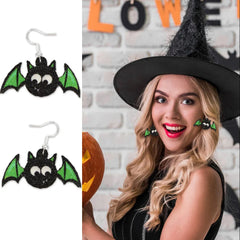 JazzHer Cross-Border New Halloween Earrings, Spider Bat Earrings, Party Decorations For Adults And Children, Scary And Funny Earrings