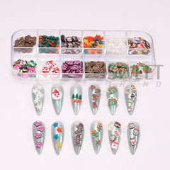 JazzHer Christmas Gingerbread Man Nail Art Charms Cartoon Kawaii Snowflakes Candy Nail Parts Supplies DIY Xmas Decoration Accessories