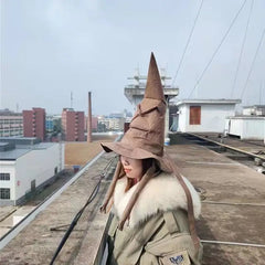 JazzHer Fashion Movies Witch Wizard Hat Potters Sorting Hat Leather Halloween Party Props Dress Up Hat Men Cosplay Costume Accessories