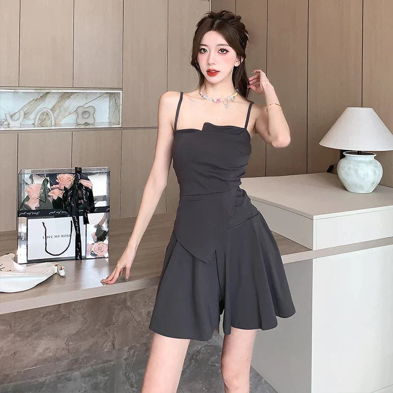 JazzHer-New Autumn Fashion Black Slim Mini Dress for Women Long Sleeved Sunscreen Cardigan Elegant Chic Office Lady Dresses Korean