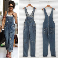 JazzHer Denim Overalls Women 2024 Jeans Lady Jumpsuit Elastic Denim One Piece Pants Suspender Trousers Female Rompers Streetwear