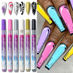 JazzHer Drawing Nail Art Graffiti Pen Paint Liner Comics Design Marker Pen Waterproof Abstract Sketch Brush Manicure Supplies Tool LYG-B