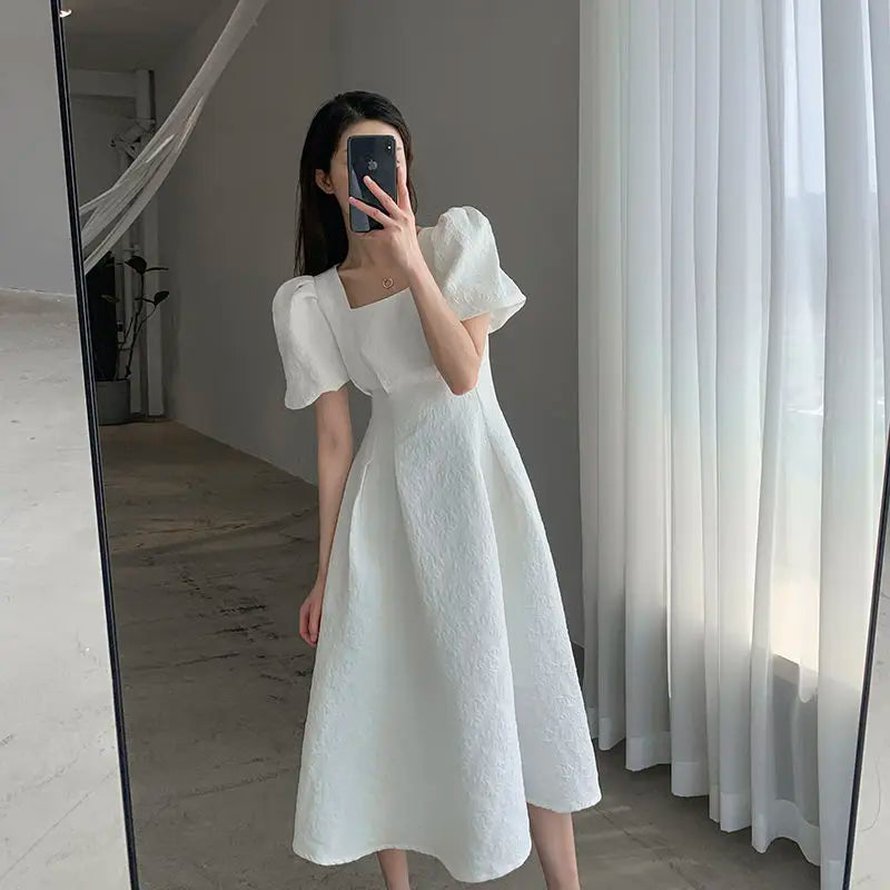 JazzHer Classic French Women's Summer Dress 2023 Trend Fashion Korean Chiffon Midi Aesthetic Clothing Dresses Women Luxury Designer Long