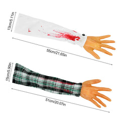 JazzHer Halloween Bloody Arm Props Fake Scary Severed Hand Human Body Parts Halloween Party Haunted House Decoration Cosplay Supplies