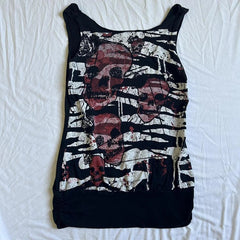 JazzHer 2000s Retro Graphic Kawaii Crop Tops Y2K Grunge Skull Emo Tank Tops Women Sleeveless Vest E-girl Gothic Cyber Mall Streetwear