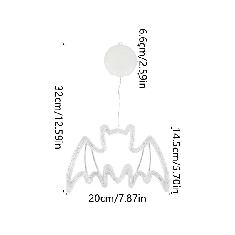 JazzHer Halloween Window Lights Home Indoor LED Pumpkin Spider Ghost LED Sucker Lamp 2024 Halloween Party Hanging Decoration Kids Favors