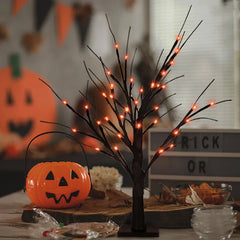 JazzHer Halloween Decor LED Birch Tree Light Halloween Party Hanging Ornaments Tree Decorations for Home Table Kids Gift Christmas Lamp