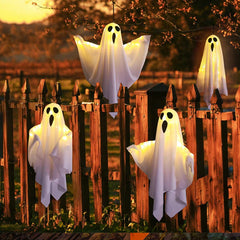 JazzHer Halloween Party LED Glow Ghost Home Indoor Outdoor Decoration Supplies 2024 Haunted House Bar Hanging Horror Props with Lights