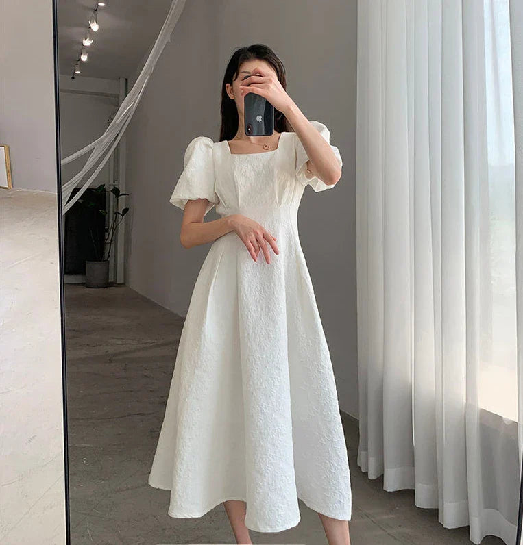 JazzHer Classic French Women's Summer Dress 2023 Trend Fashion Korean Chiffon Midi Aesthetic Clothing Dresses Women Luxury Designer Long