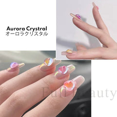 JazzHer Cute Heart Crystal Nail Art Decoration Aurora Peach Love Jewelry Mixed Size Flatback Stone DIY Symphony Accessories Parts LY2024