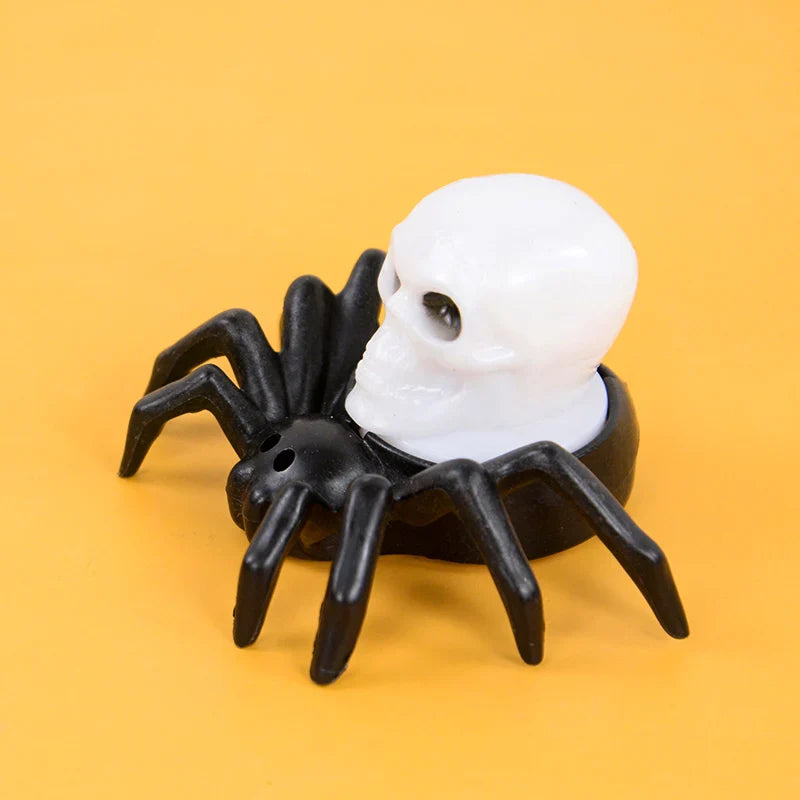 JazzHer Halloween LED Candle Light Glow Spider Skull Lamp for Halloween Party Home Bar Decoration Haunted House Horror Props Ornament