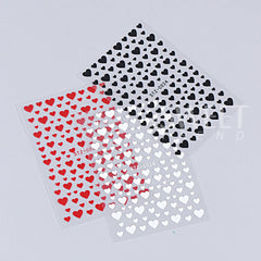 JazzHer 3D White Black Heart Nail Stickers Cute Cartoon Golden Love Self Adhesive Slider Valentine Manicure Accessories Tips Decoration