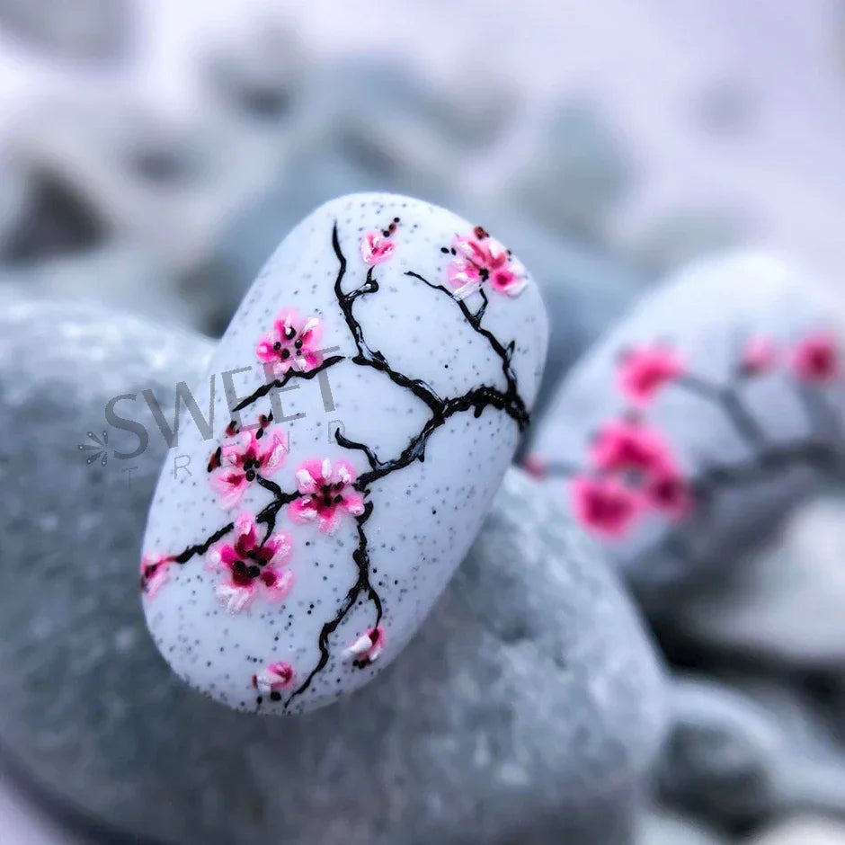 JazzHer Fresh Spring Simple Flower Nail Decoration Stickers Magnolia Sakura Floral Pattern Elegant Adhesive Sliders Manicure Decals LYDP