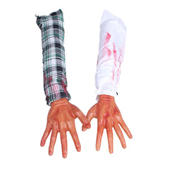 JazzHer Halloween Bloody Arm Props Fake Scary Severed Hand Human Body Parts Halloween Party Haunted House Decoration Cosplay Supplies