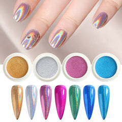 JazzHer 1 Box Nail Art Glitter Holograpihc Mirror Powder Chrome Silver Bubble Pigment Dust Rose Gold Shiny Flakes For Manicure LYLF01-07