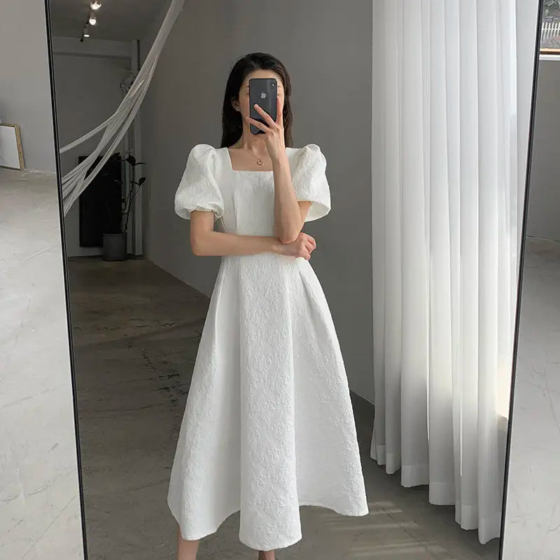 JazzHer Classic French Women's Summer Dress 2023 Trend Fashion Korean Chiffon Midi Aesthetic Clothing Dresses Women Luxury Designer Long