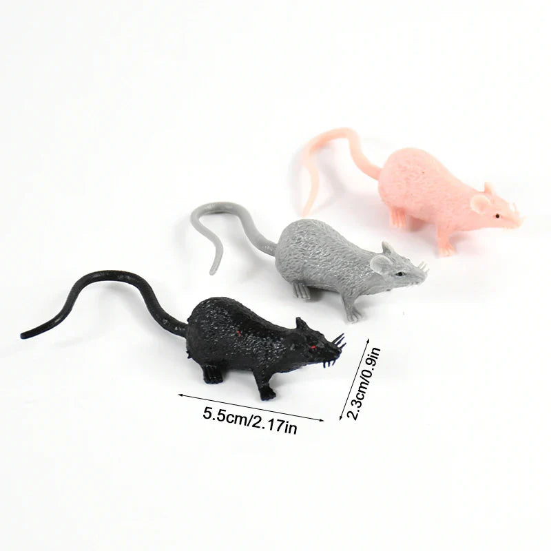 JazzHer 10Pcs Fake Mouse Model Mini Rat Kids Trick Novelty Toys Halloween Party Home Decoration Haunted House Scary Props Joke Prank