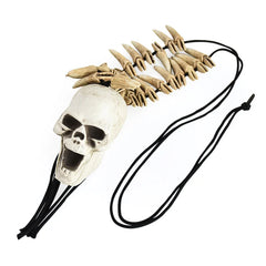 JazzHer Halloween Skeleton Necklace Horror Skull Pendant for Halloween Party Home Decoration Kids Adults Cosplay Dress Up Costume Props