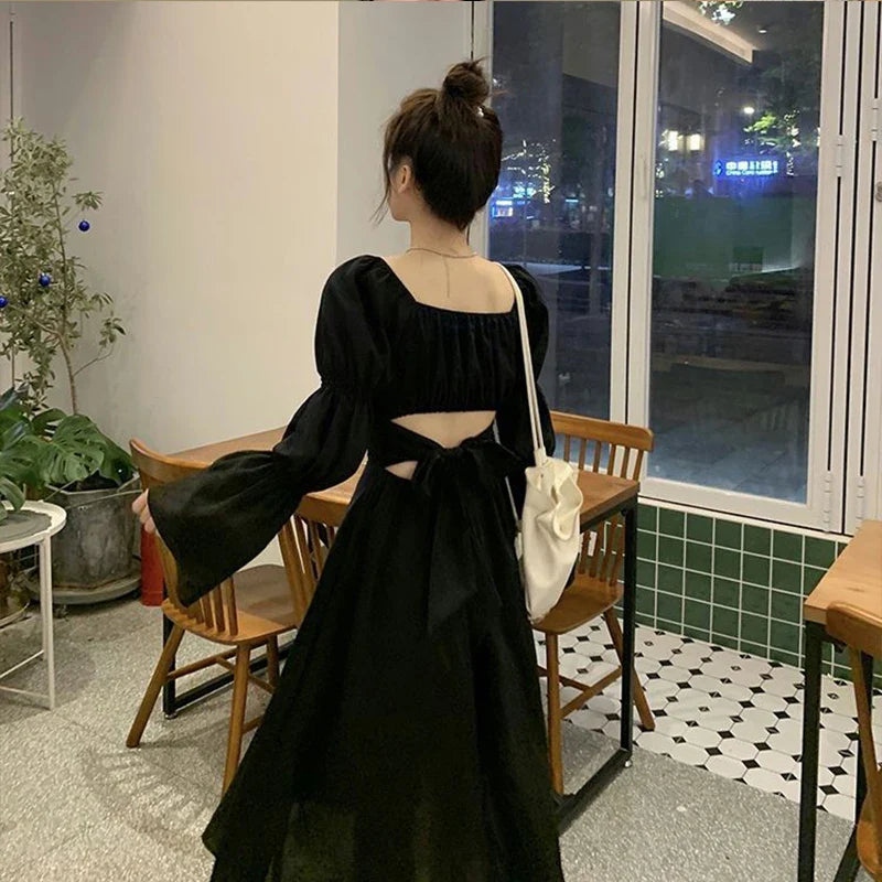 JazzHer Fashion Women Sweet Lovely A Line Skirt Elegant French Style Tighten The Waist 2024 Spring Summer New Dress Vintage Dress