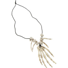 JazzHer Halloween Decoration Skeleton Hand Bone Necklace Jewelry Costume Fancy Dress for Women Men Halloween Party Hanging Ornament Prop